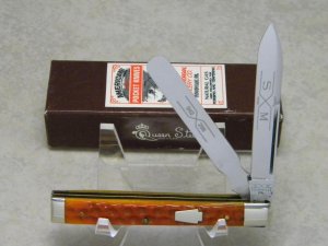 Schatt & Morgan Titusville PA Queen Steel USA 1994 Orange Bone 042296 Doctor's Knife in Box