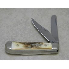 Case XX USA 2003 Case Collector's Club Genuine Stag 52154 SS Mini Trapper Knife & Key Chain in Tin