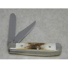 Case XX USA 2003 Case Collector's Club Genuine Stag 52154 SS Mini Trapper Knife & Key Chain in Tin