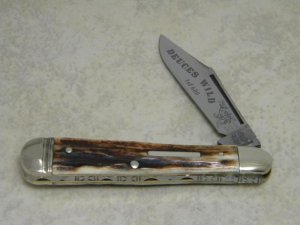 Fight'n Rooster Germany Frank Buster Cutlery Co. Stag Deuces Wild Jack Knife with Filework