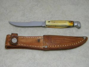 Case XX USA 1965-69 Stag 523-3 1/4 Fixed Blade Sheath Knife