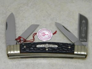 Boker Solingen Germany Tree Brand Black 4 Blade 5474 Large Congress Knife with Tag