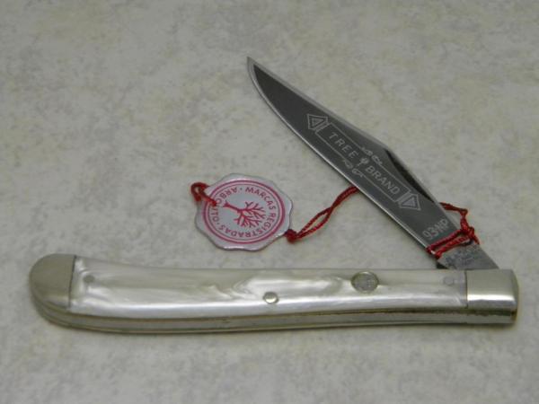 Boker Solingen Germany Tree Brand Cracked Ice 93-NP Slimline Trapper Farmers Jack Knife with Tag Boker Solingen Germany Tree Brand Cracked Ice 93-NP Slimline Trapper Farmers Jack Knife with Tag