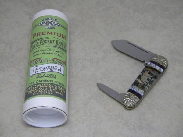 GEC Northfield UN-X-LD USA Brian Yellowhorse 262209 Sunfish Elephant Toe Prototype Knife in Tube