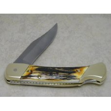 Schrade + USA LB-7 Uncle Henry Custom Stag Bear Paw Lockback Knife