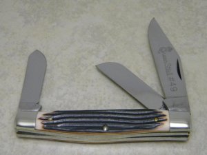 Queen Steel #49 Imitation Winterbottom Bone Large Stockman Knife c.1930's to 1950's