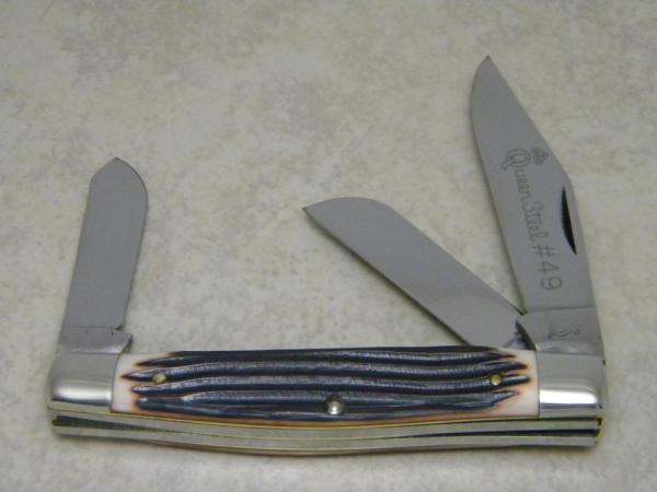 Queen Steel #49 Imitation Winterbottom Bone Large Stockman Knife c.1930's to 1950's