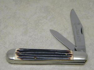Queen Steel #28 Imitation Winterbottom Bone Large English Jack Knife c.1960's