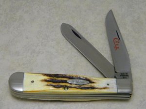 Case XX Stainless USA 2 Dot (1978) Stag 5254 SSP Red Etch Trapper Knife