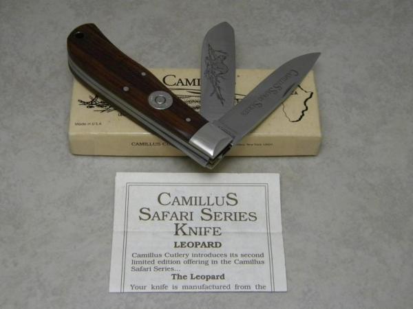Camillus NY USA CSS-2 Wood Safari Series Leopard Jumbo Trapper Knife in Box Camillus NY USA CSS-2 Wood Safari Series Leopard Jumbo Trapper Knife in Box