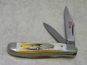 Case XX Stainless USA 2 Dot (1978) Stag 5220 SSP Red Etch Peanut Knife