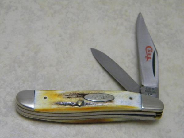Case XX Stainless USA 2 Dot (1978) Stag 5220 SSP Red Etch Peanut Knife Case XX Stainless USA 2 Dot (1978) Stag 5220 SSP Red Etch Peanut Knife