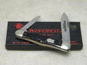 Winchester Trademark USA 1990 Bone 2903 Swell Center Pen Knife in Box