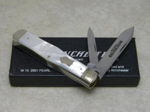 Winchester Trademark USA 1992 Pearl 2921GS Coffin Jack Knife in Box