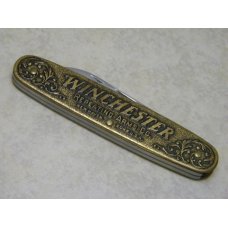 Winchester Trademark USA 1987-1 Factory Error (Stamped 1988-1) Brass 2 Blade Pen Knife in Box Winchester Trademark USA 1987-1 Factory Error (Stamped 1988-1) Brass 2 Blade Pen Knife in Box