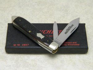 Winchester Trademark USA 1987 Bone 2857 Torpedo Jack Knife in Box