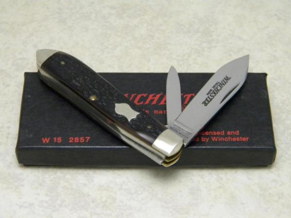 Winchester Trademark USA 1987 Bone 2857 Torpedo Jack Knife in Box Winchester Trademark USA 1987 Bone 2857 Torpedo Jack Knife in Box