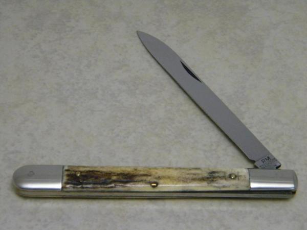 RM Szankovits Made in Hungary Genuine Stag Folding Melon Tester Knife