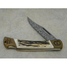Puma Solingen Germany 1769 Anno 200th Anniversary Gold Etch Large Lockback Knife in Wood Box c.1969 Puma Solingen Germany 1769 Anno 200th Anniversary Gold Etch Large Lockback Knife in Wood Box c.1969