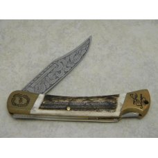 Puma Solingen Germany 1769 Anno 200th Anniversary Gold Etch Large Lockback Knife in Wood Box c.1969 Puma Solingen Germany 1769 Anno 200th Anniversary Gold Etch Large Lockback Knife in Wood Box c.1969