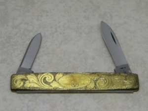 Case XX SS USA 9 Dot (1981) Engraved Brass 278 Pen Knife
