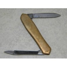 Miller Bros. Meriden Brass 2 Blade Gentleman's Dolphin Lobster Knife c.1872-1926 Miller Bros. Meriden Brass 2 Blade Gentleman's Dolphin Lobster Knife c.1872-1926