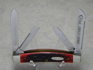 Case XX Bradford PA SS USA 4 Dot (1986) Red Bone R64088 Circle C Series Congress Knife