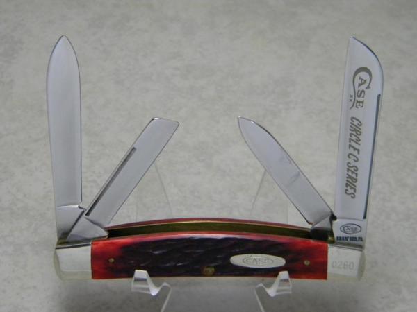 Case XX Bradford PA SS USA 4 Dot (1986) Red Bone R64088 Circle C Series Congress Knife Case XX Bradford PA SS USA 4 Dot (1986) Red Bone R64088 Circle C Series Congress Knife