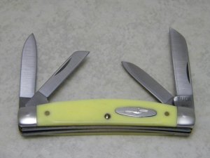 Buck USA Model 322 Yellow Congress Knife c.1995 SFO for Smoky Mountain Knife Works Made by Camillus