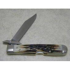 Case XX Stainless USA 3 Dot (1977) Stag 5111 1/2 Blue Scroll Cheetah Pattern Knife Case XX Stainless USA 3 Dot (1977) Stag 5111 1/2 Blue Scroll Cheetah Pattern Knife