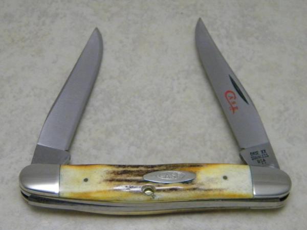 Case XX Stainless USA 2 Dot (1978) Gen. Stag SSP Red Etch Muskrat Knife Case XX Stainless USA 2 Dot (1978) Gen. Stag SSP Red Etch Muskrat Knife