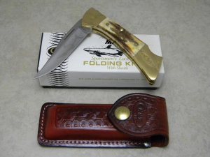 Case XX SS USA 6 Dot (1984) Stag 5158 LSSP MAKO Lockback Knife & Pouch in Box
