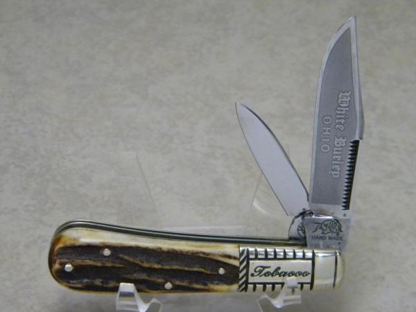 Bulldog Brand Solingen Germany 1986 Stag White Burley Ohio Tobacco Barlow Knife Bulldog Brand Solingen Germany 1986 Stag White Burley Ohio Tobacco Barlow Knife