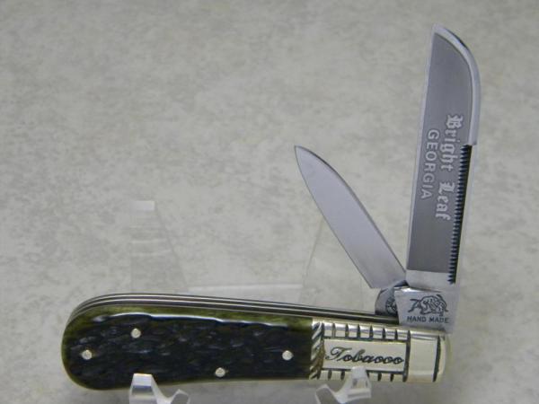 Bulldog Brand Solingen Germany 1986 Green Bone Bright Leaf Georgia Tobacco Barlow Knife Bulldog Brand Solingen Germany 1986 Green Bone Bright Leaf Georgia Tobacco Barlow Knife