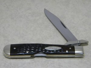 Case XX USA 3 Dot (1977) Pretty Bone 6111 1/2 Swing Guard Cheetah Pattern Lockback Knife