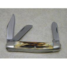 Case XX Stainless USA 3 Dot (1977) Stag 5347 HP SSP Blue Scroll Stockman Knife Case XX Stainless USA 3 Dot (1977) Stag 5347 HP SSP Blue Scroll Stockman Knife