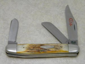Case XX Stainless USA 2 Dot (1978) Stag 5347 HP SSP Red Etch Stockman Knife