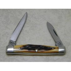 Case XX Stainless USA 3 Dot (1977) Stag 5233 SSP Blue Scroll Pen Knife Case XX Stainless USA 3 Dot (1977) Stag 5233 SSP Blue Scroll Pen Knife