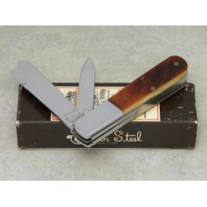 Schatt & Morgan Titusville PA Queen Steel USA 1991 Bone 042369 One Arm Razor Barlow Knife in Box Schatt & Morgan Titusville PA Queen Steel USA 1991 Bone 042369 One Arm Razor Barlow Knife in Box