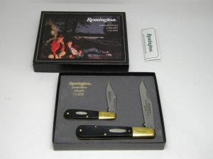 Remington Made in USA Limited Edition 1 of 1000 Black Barlow & Daddy Barlow Knife Set in Box