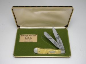 Case XX USA 6 Dot (1984) Bone 6254 Buford Pusser 1937-1974 New Grind Trapper Knife in Box