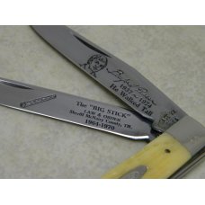 Case XX USA 6 Dot (1984) Bone 6254 Buford Pusser 1937-1974 New Grind Trapper Knife in Box Case XX USA 6 Dot (1984) Bone 6254 Buford Pusser 1937-1974 New Grind Trapper Knife in Box