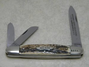 Kissing Crane Solingen Germany Stag 1975 NKC & DA Club Knife Whittler 1st NKCA Club Knife