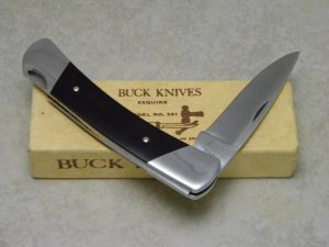 Buck USA Model # 501 Micarta Esquire Lockback Knife Pre-1986 in Box