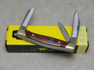 Buck 303 USA Wood & Brass Cadet Stockman Knife in Box c.2016
