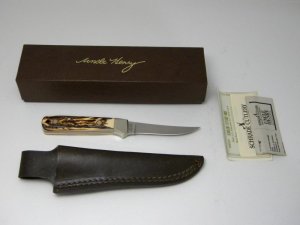 Schrade + USA 164UH Uncle Henry Staglon Badger Fixed Blade Sheath Knife in Box