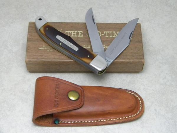 Schrade Walden NY USA 25OT Alaskan Old Timer Hunter Delrin Folding Hunter Knife and Pouch in Box Schrade Walden NY USA 25OT Alaskan Old Timer Hunter Delrin Folding Hunter Knife and Pouch in Box