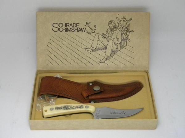 Schrade USA 155SC Scrimshawed Sharpfinger Liberty & Justice The Mayflower 1620 Sheath Knife in Box Schrade USA 155SC Scrimshawed Sharpfinger Liberty & Justice The Mayflower 1620 Sheath Knife in Box