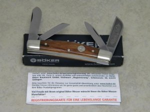 Boker Solingen Germany Tree Brand Classic Wood 4 Blade Congress Knife in Box