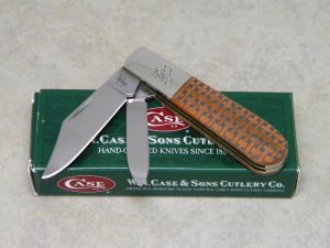 Case XX USA 2006 Basket Weave Bone 62009 1/2 SS Barlow Knife in Box